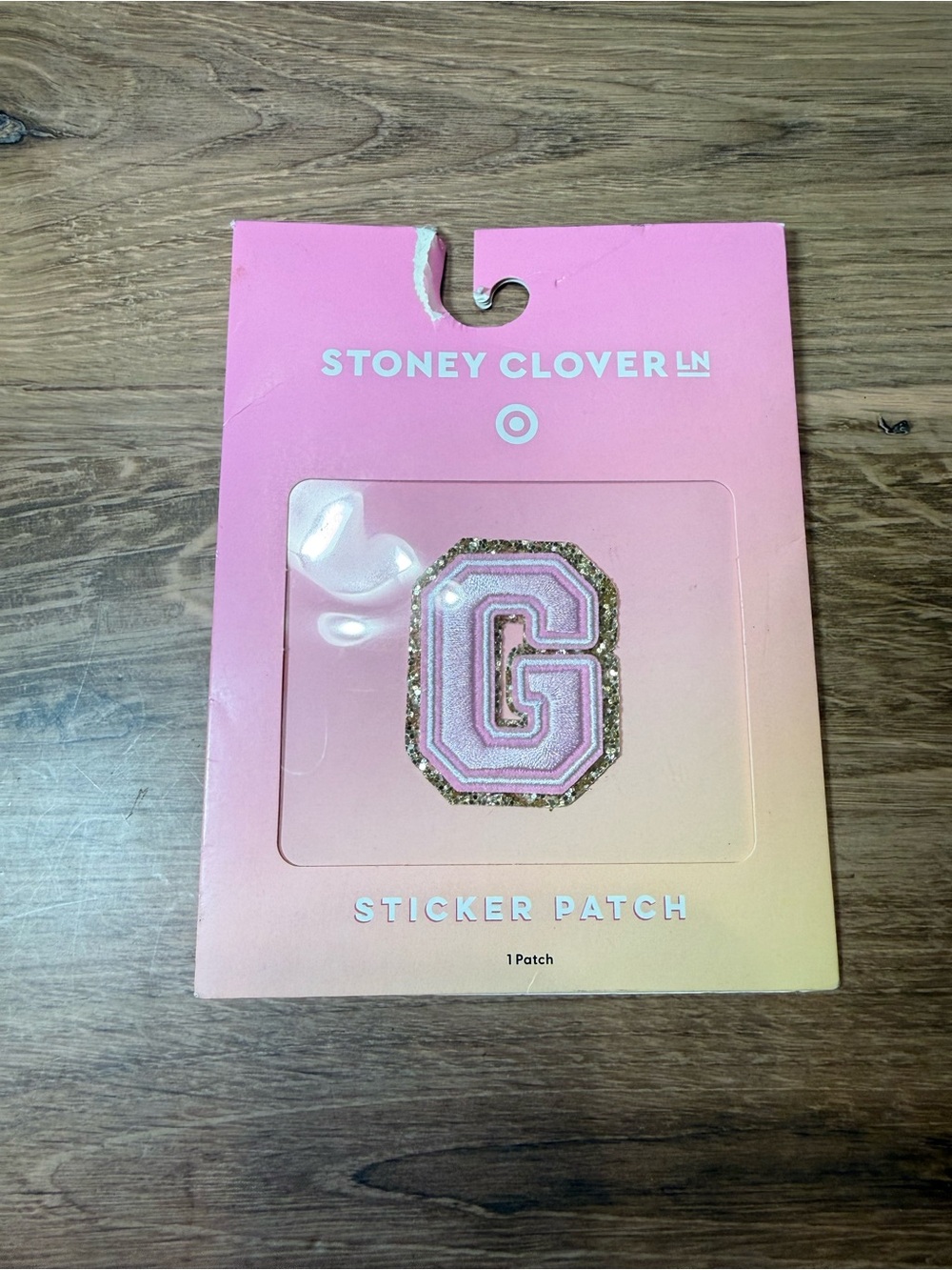 Stoney Clover Lane x Target Letter G Chenille Sticker Patch Pink Gold